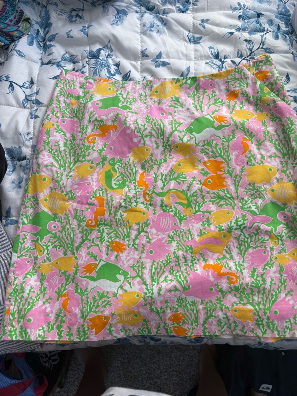 Lilly Pulitzer Pink, Green & Yellow Sea Life Cotton Sheet